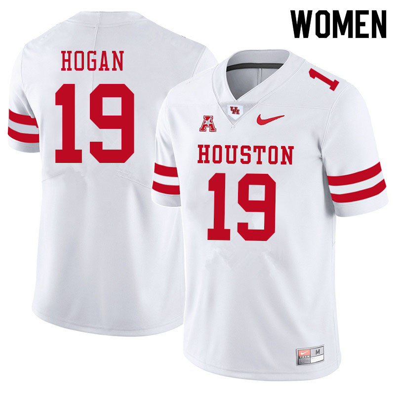Women #19 Alex Hogan Houston Cougars College Football Jerseys Sale-White - Click Image to Close